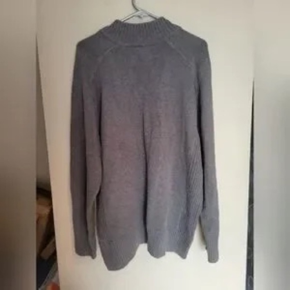 Men's Gray Half-Zip Sweater - Picture 2 of 3